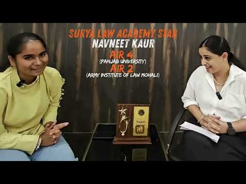 Navneet Kaur secured AIR 4 in PU Law Entrance and Rank 2 in Army Institute of Law