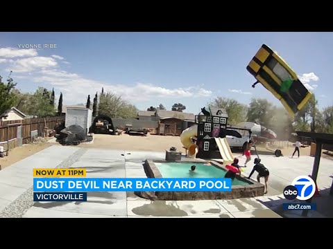 Dust devil wreaks havoc in Victorville family's backyard