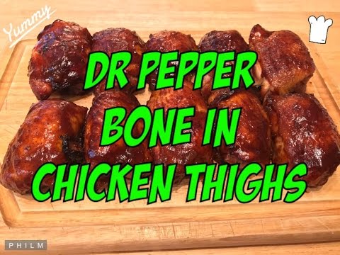 Dr Pepper Bone in Chicken thighs on the smoker