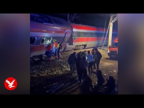 Footage shows aftermath of deadly train derailment in Spain
