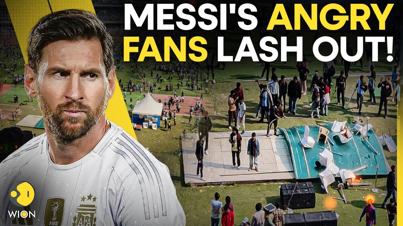 Messi in India LIVE: Stadium VANDALISED, Chaos Erupts as Angry Messi Fans Throw Chairs & Bottles
