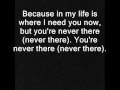 Hoobastank - Never There w/lyrics