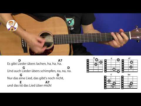 The song about me by Volker Rosin, a movement song with 5 chords + lyrics, for guitar