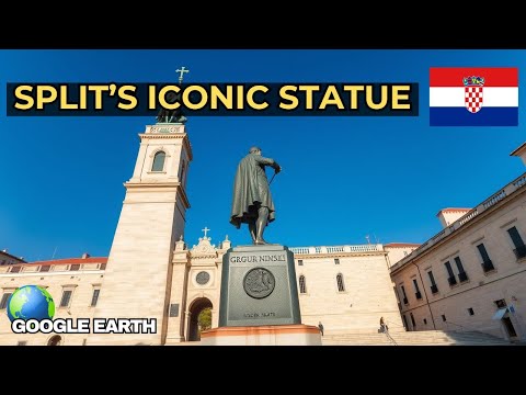 Flying Over Grgur Ninski Monument: Split’s Symbol of Pride! 🗿✈️