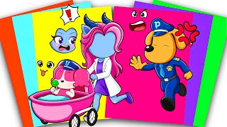 [PaperDIY] NEW Decorate LABRADOR Shocking Chase ANTEL! Daughter Kidnapped 😱 | Sticker Book DIY Mix