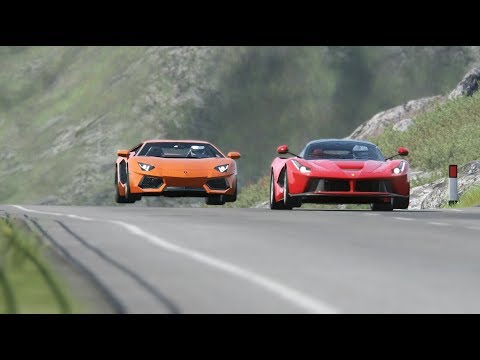 Lamborghini Aventador LP700-4 vs Ferrari LaFerrari at Highlands