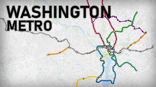 Evolution of the Washington Metro 1976-2040 (geographic map)