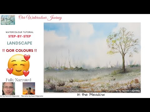 How to paint this watercolour landscape with QOR paints | watercolor landscape