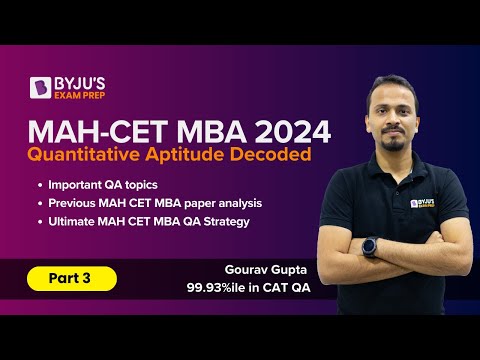 MAH CET MBA 2024 | Quantitative Aptitude Decoded | Part 3 | MAHCET MBA | #mbaexam #byjusmba
