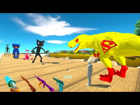 YELLOW SUPERMAN T-REX and FPS AVATAR RESCUE MISSION DEATH RUN - ARBS