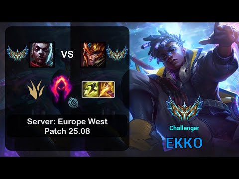 Ekko Jungle vs Jarvan IV - EUW Challenger - Patch 25.08