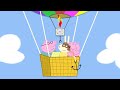 Peppa Pig And Family Ride A Hot Air Balloon