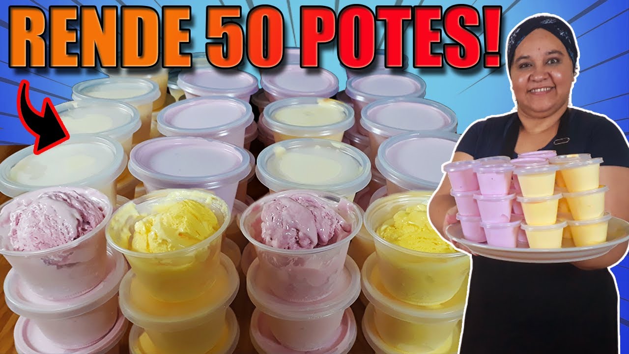 Sorvete Caseiro de Tang RENDE 50 POTES com 1 litro de leite( FAÇA E VENDA a 1 REAL)