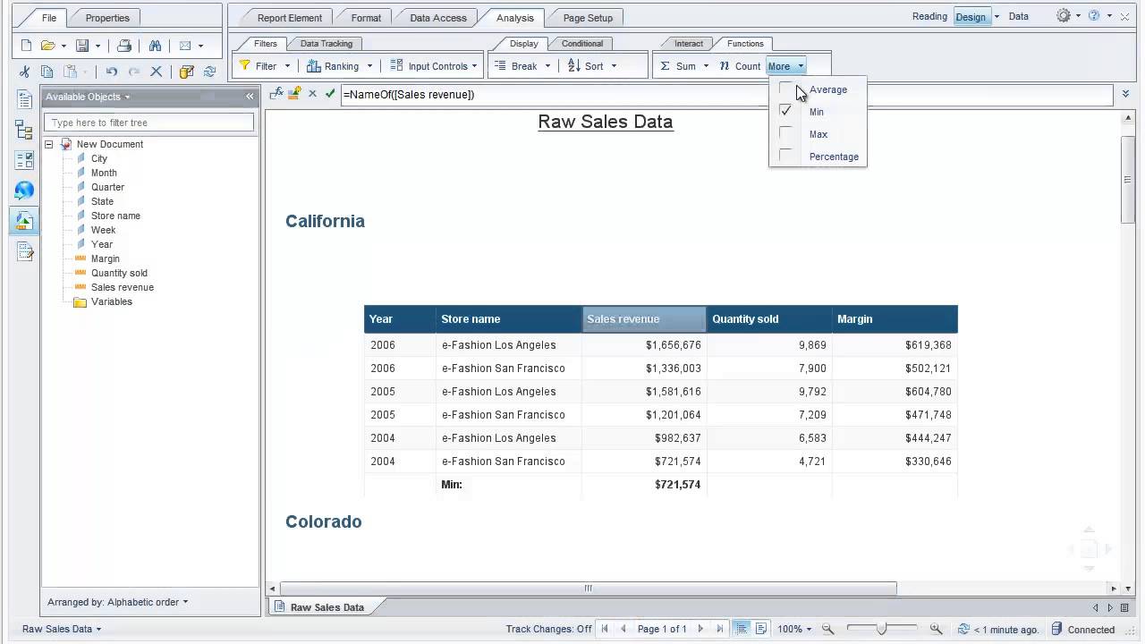 SAP BOBJ Web-Intelligence (WebI) Basics