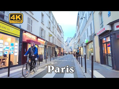 Paris France, Evening walk 17th Arrondissement of Paris [4K UHD]