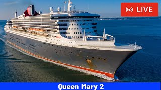 SHIPS TV - Cunard Queen Mary 2 Departing Port of Southampton (LIVE)