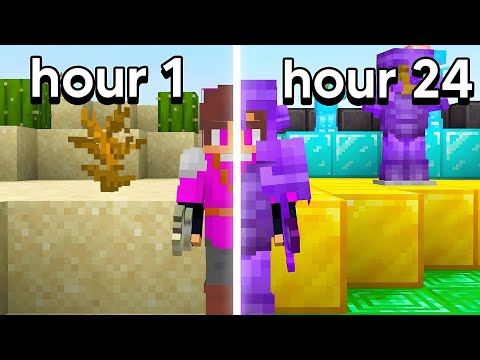 Daring 24-Hour Minecraft Mine Survive Challenge!