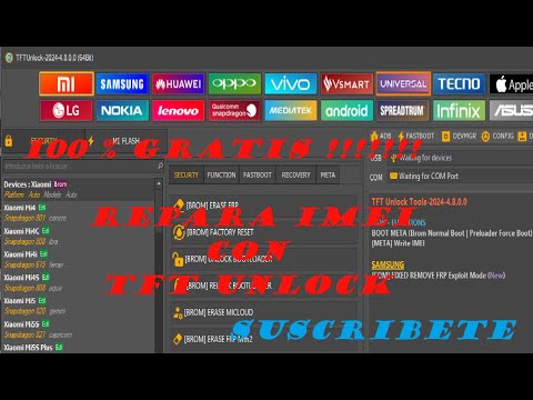 100 % GRATIS, TFTUnlock lo hace denuevo, REPARAR IMEI, Samsung, MTK, PREDTRUM