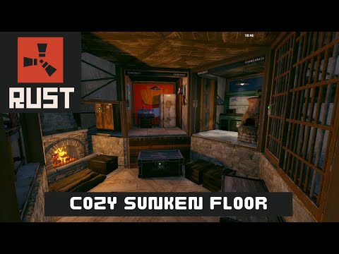 Rust: Build This Round Base Interior Featuring Sunken Floor With Fireplace