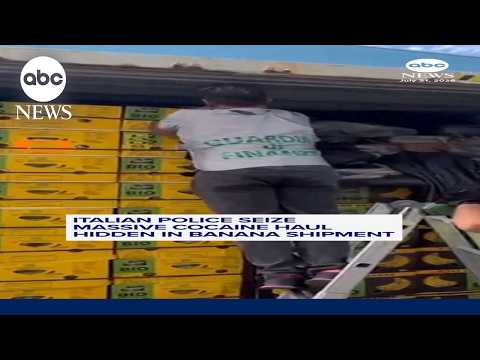 Italian police seize massive cocaine haul hidden in banana shipment