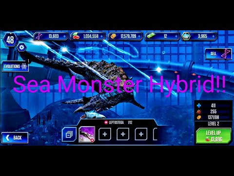 Unlocking LEPTOSTEGA Sea Monster Hybrid - JURASSIC WORLD THE GAME