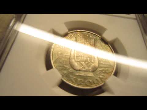 Estonia 1 Kroon 1933 NGC MS66 amazing patina