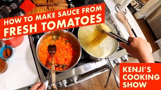 Quick Sauce from Fresh Tomatoes (Make it While the Pasta Cooks) | Kenji