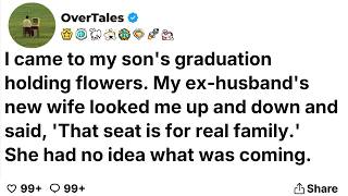 I came to my son's graduation holding flowers. My ex-husband's new wife looked me...