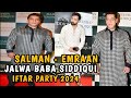 Salman Khan Nd Emraan Hashmi Arrives At Baba Siddique Iftar Party 2024
