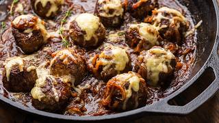French Onion Meatballs - The Most Outrageous Comfort Food