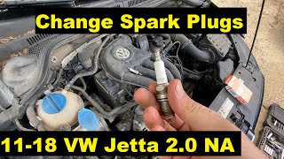 How to Change Spark Plugs VW Jetta 2.0 11 12 13 14 15 16 17 2011 2012 2013 2014 2015 2016 2017 2018