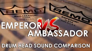 Video thumbnail for Remo Emperor VS. Ambassador Clear - Tom Head Sound Comparison! by DRUM.DOG