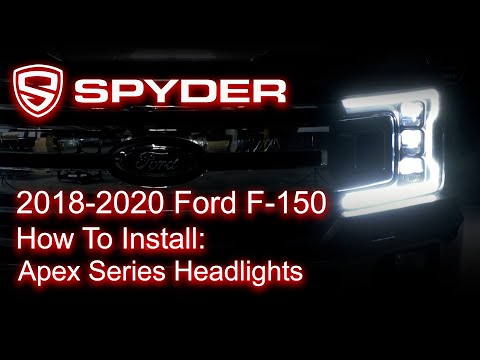 Spyder 18-20 Ford F-150 Headlights - Halogen Model Only - DRL LED - Black PRO-YD-FF15018HALAP-SEQ-BK