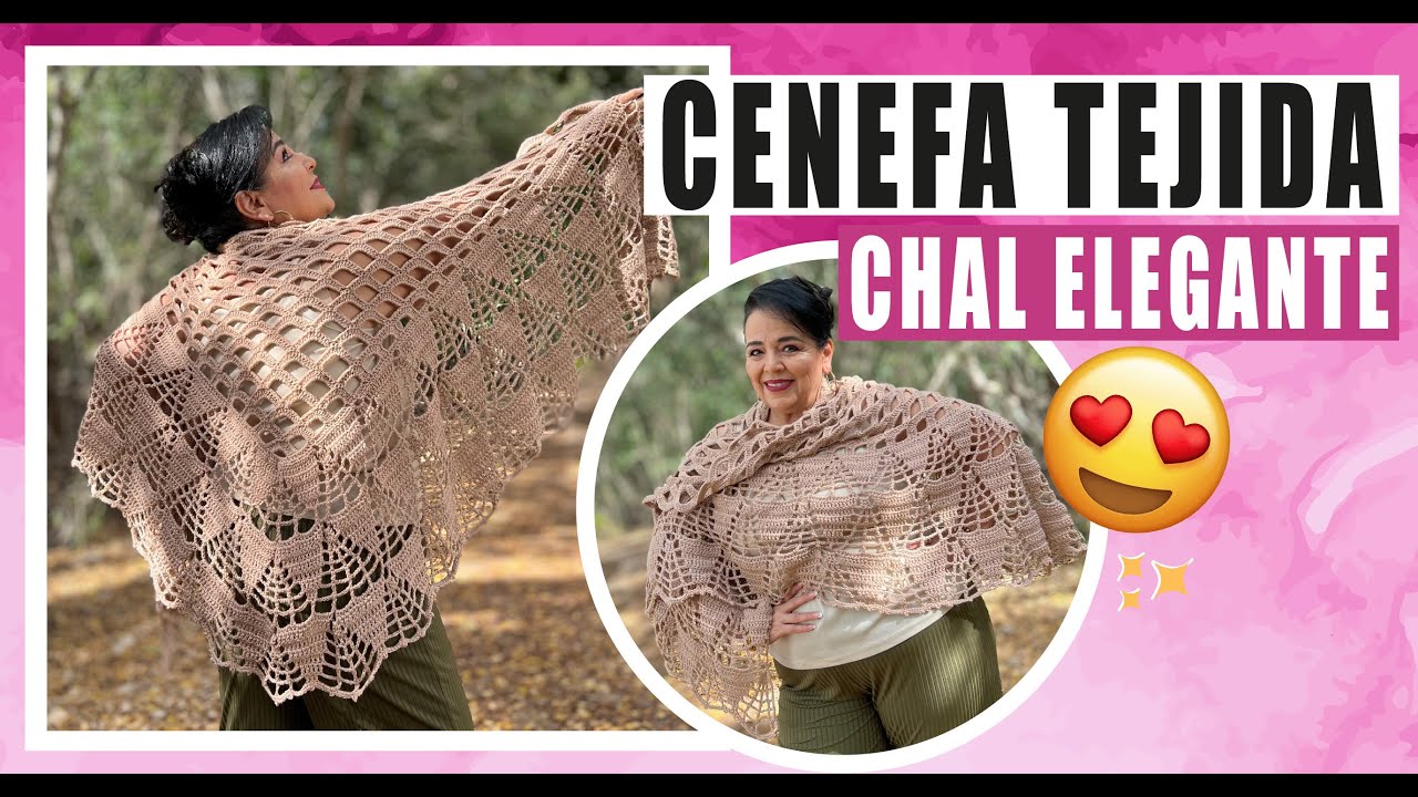 😍 Cenefa tejida / CHAL ELEGANTE ✨ - Cómo tejer / Yo tejo con Laura Cepeda