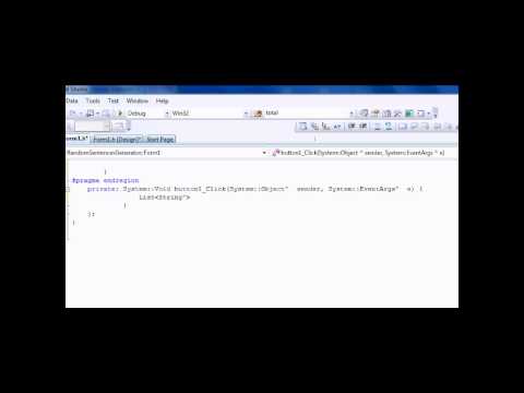 Visual C++ 2008 & 2010 Tutorial: Generating Random Sentences (HD)