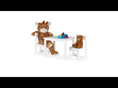 Kindersitzgruppe weiß mit 2 Stühlen Weiß - Holzwerkstoff - 59 x 46 x 47 cm
