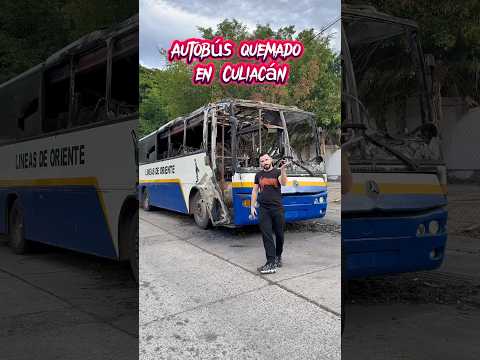 I explored this burned-out bus in Culiacán 💀☠️🔥 #urbex #mystery #abandonedplaces #urbexmx