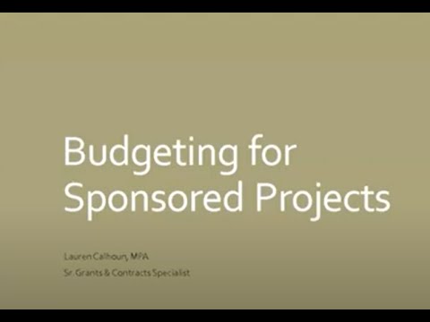 Budgeting for Sponsored Projects