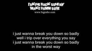 Make Damm Sure Lyric Taking Back Sunday