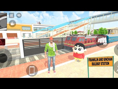 Franklin and Shinchain open new railway station 🚂 Indian theft Auto simulator 🤩🎉