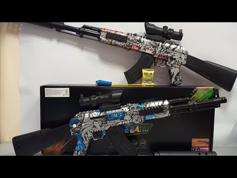 Автомат М416 синий камуфляж аккумулятор 7.4 V, прицел, глушитель, магазин, раскладная ручка, орбизы - фото 1 - id-p2579447801