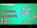 English Ordinal Numbers - First, Second, Third....