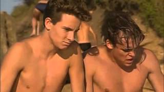 Blake & Haydn shirtless by the pool