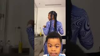 Lil baby&#39;s son stopping his mum from shaking her booty to the world.