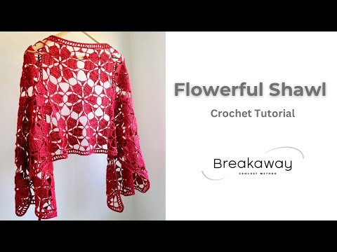 Flowerful Shawl Crochet Tutorial - Continuous JAYG motifs