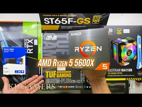 AMD Ryzen 5 5600X ASUS TUF Gaming B550M-PLUS WiFi RTX 3060Ti EAGLE MASTERAIR MA410M Gaming PC Build