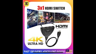 HDMI 2.0 Switcher 4K Hdmi Switch HDMI Splitter Adapter Cable 3 Port 3X1 Shopee Malaysia 10.10 Seller