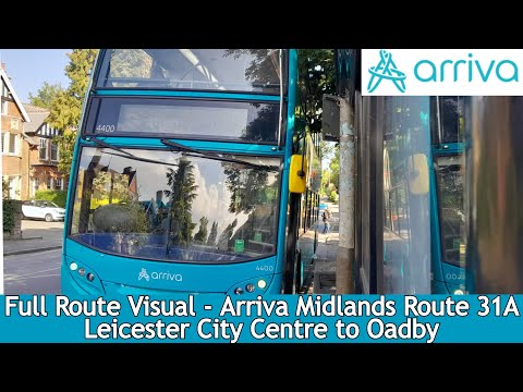 FULL ROUTE VISUAL - Arriva Midlands Route 31A - Leicester to Oadby l 4401 YY14 LHE