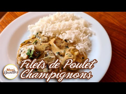 Filet de Poulet aux Champignons à la Crème - Recette Facile et Rapide