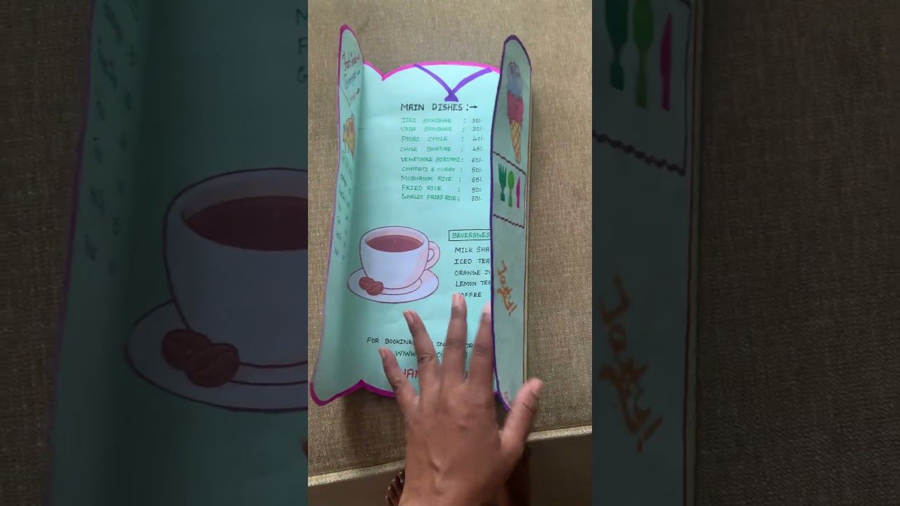 Creative English Brochure Project: Menu Card Design